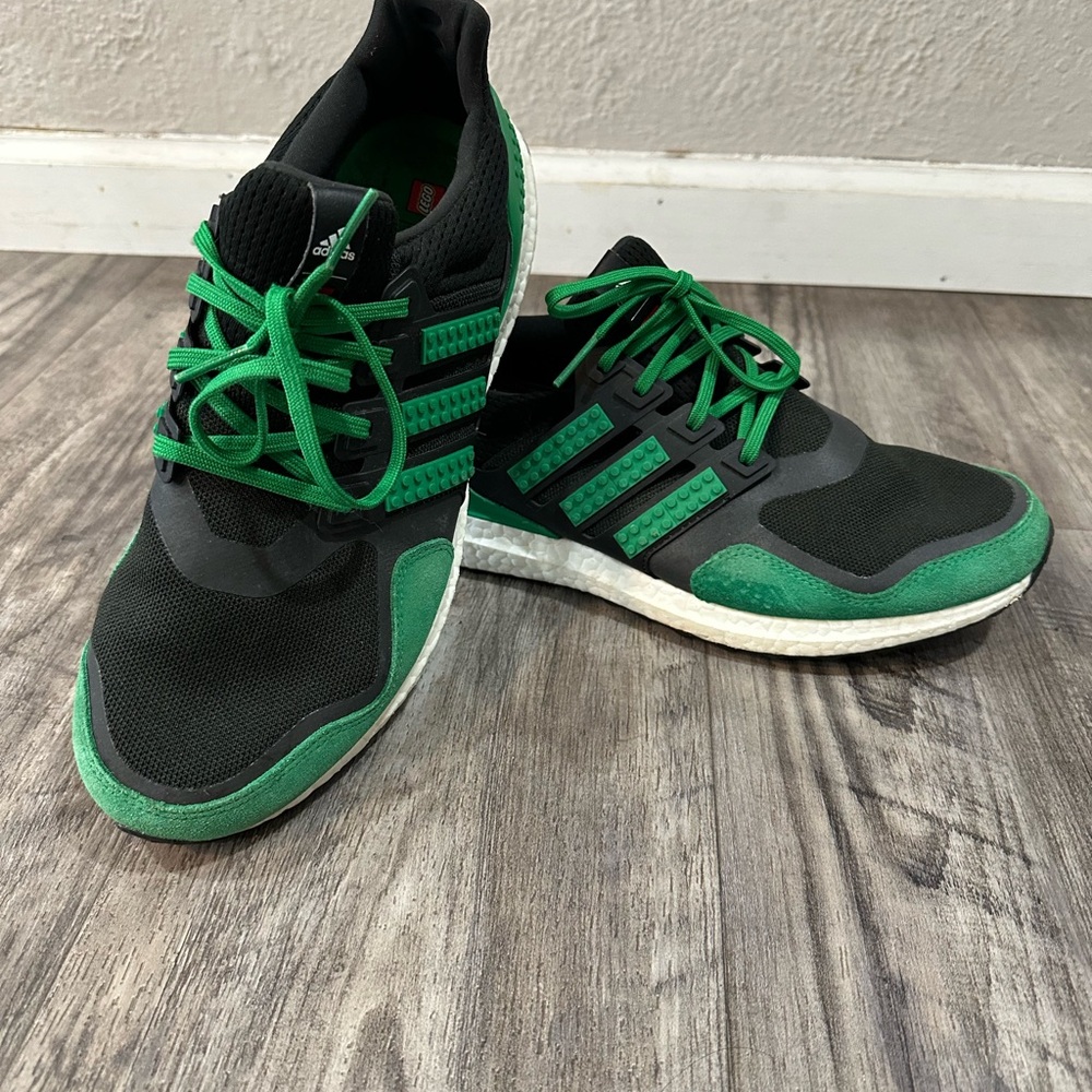 Adidas Men's Black and Green Ultraboost DNA x Lego Colors